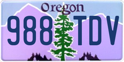 OR license plate 988TDV