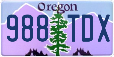 OR license plate 988TDX