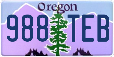 OR license plate 988TEB