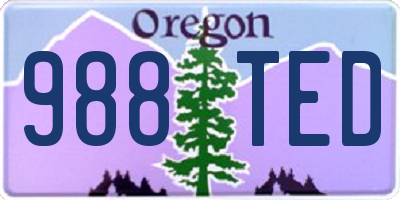OR license plate 988TED