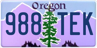 OR license plate 988TEK