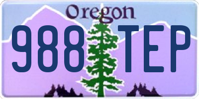 OR license plate 988TEP