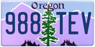 OR license plate 988TEV