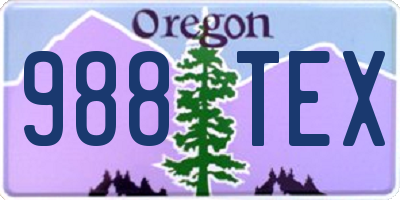OR license plate 988TEX