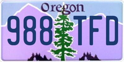 OR license plate 988TFD