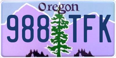 OR license plate 988TFK