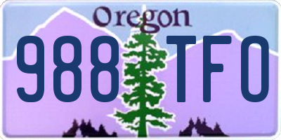 OR license plate 988TFO
