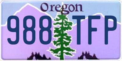 OR license plate 988TFP
