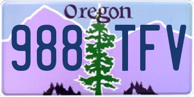 OR license plate 988TFV