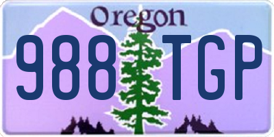 OR license plate 988TGP