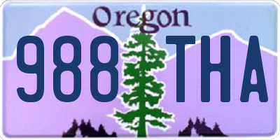 OR license plate 988THA