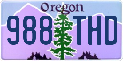 OR license plate 988THD