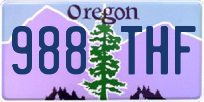OR license plate 988THF