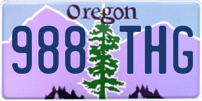 OR license plate 988THG