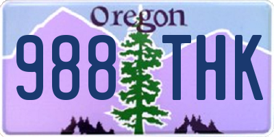 OR license plate 988THK