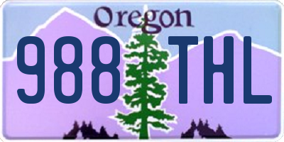 OR license plate 988THL