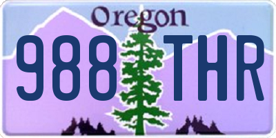 OR license plate 988THR