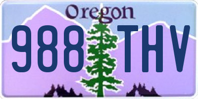 OR license plate 988THV