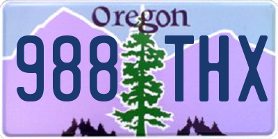 OR license plate 988THX