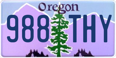 OR license plate 988THY