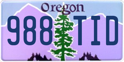 OR license plate 988TID