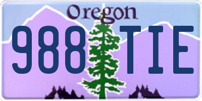 OR license plate 988TIE