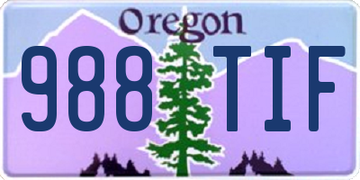 OR license plate 988TIF