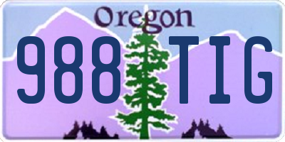 OR license plate 988TIG