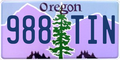OR license plate 988TIN