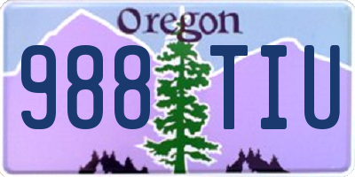 OR license plate 988TIU