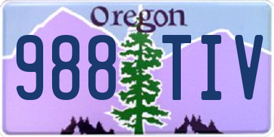 OR license plate 988TIV