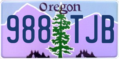 OR license plate 988TJB