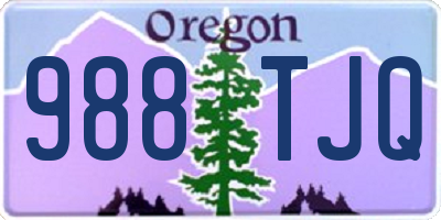 OR license plate 988TJQ