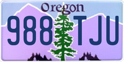 OR license plate 988TJU