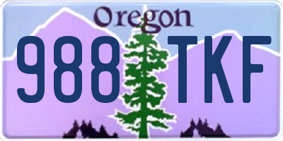 OR license plate 988TKF