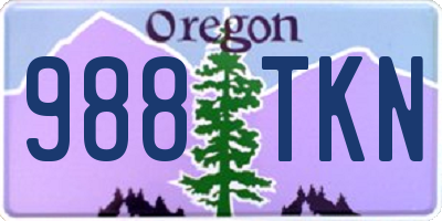 OR license plate 988TKN