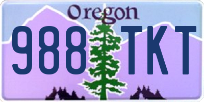 OR license plate 988TKT