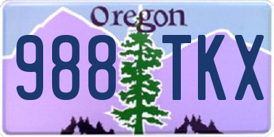 OR license plate 988TKX