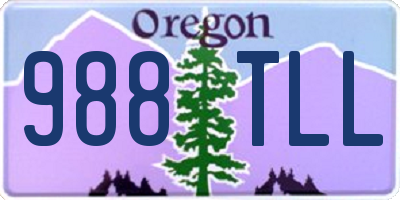 OR license plate 988TLL
