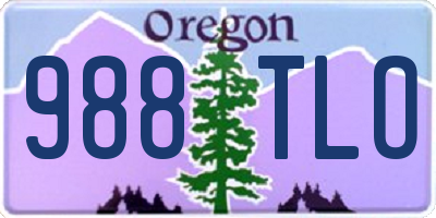 OR license plate 988TLO