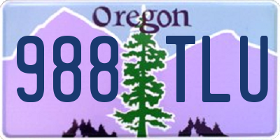 OR license plate 988TLU