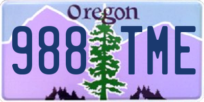 OR license plate 988TME