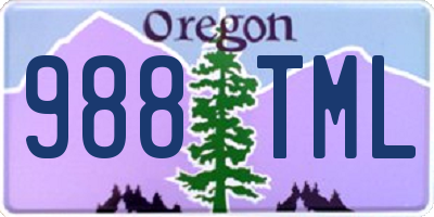 OR license plate 988TML