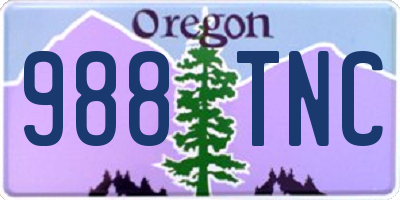 OR license plate 988TNC
