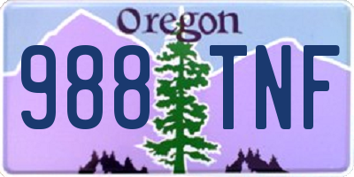 OR license plate 988TNF