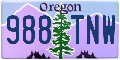 OR license plate 988TNW