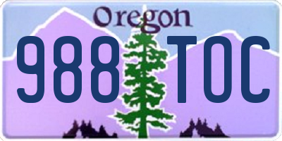 OR license plate 988TOC