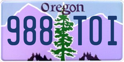 OR license plate 988TOI
