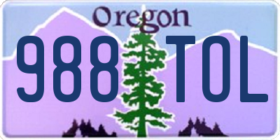 OR license plate 988TOL