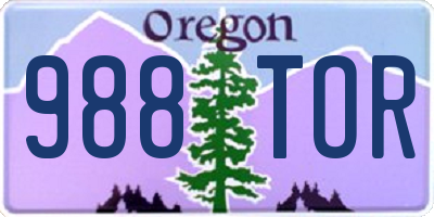 OR license plate 988TOR